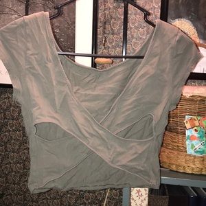 American Eagle hunter green crop top